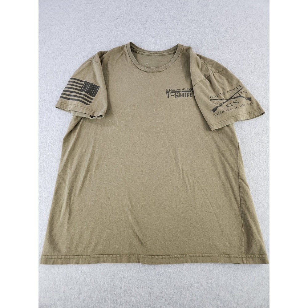 Grunt Style T-Shirt Mens Large Flag USA Rifle Creed Marines Standard Issue Tee